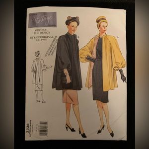 Vintage Vogue Original 1946 Design Coat Sewing Pattern Uncut #2338 Sz 18-20-22